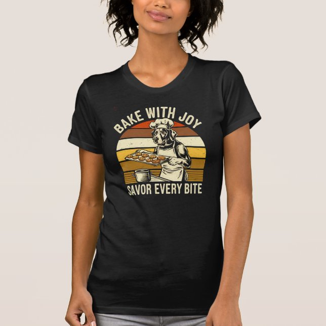 Camiseta Cachorro Retro Chef - Cookie Lover Engraçado Prese (Frente)