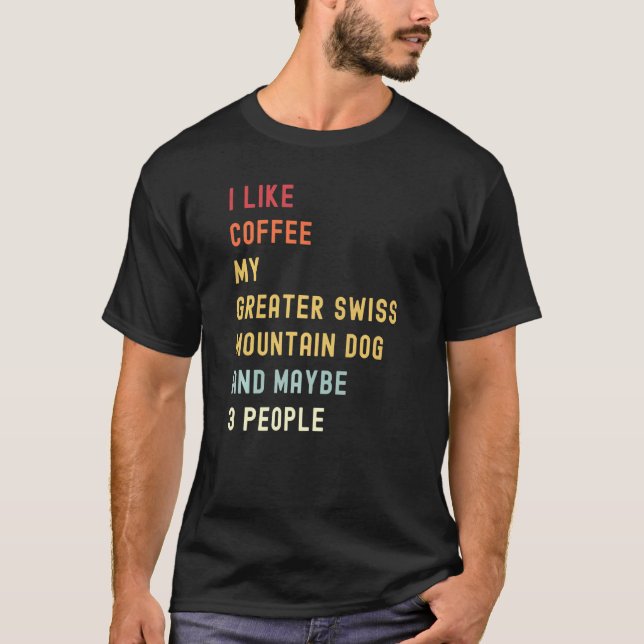Camiseta Cachorro Retro E Café Da Grande Montanha Suíça (Frente)