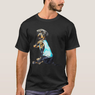 Camiseta Cachorro Rottweiler Eu Amo Mãe Tatuado Dia das Mãe