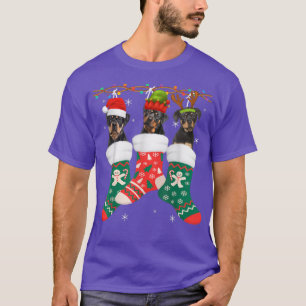 Camiseta Cachorro Rottweiler Meias de Natal Engraçadas Xmas