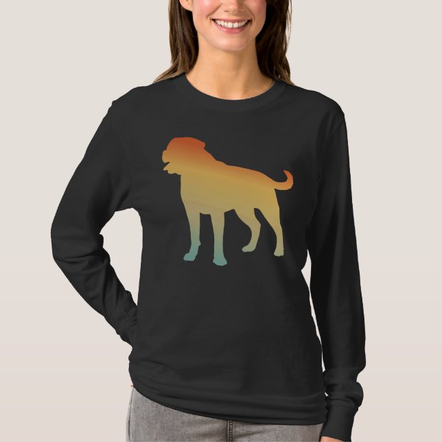 Camiseta Cachorro Rottweiler Silhoule Cobrir da face da más (Frente)