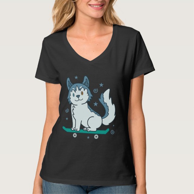 Camiseta Cachorro rouco Adora Skateboard (Frente)
