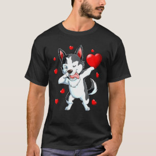 Camiseta Cachorro-Rouco-Cachorro Bonito Segurando Heart Hap