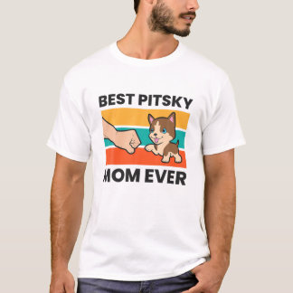 Camiseta Cachorro Rouco Pitbull Mamãe Melhor Pitsky Mãe