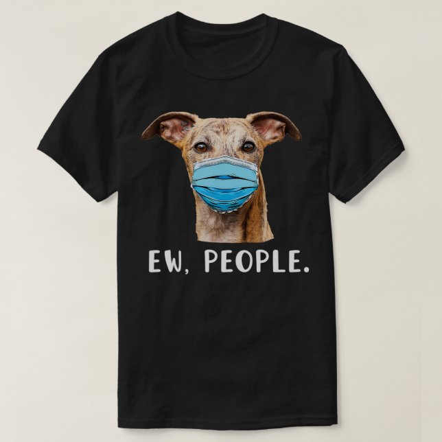 Camiseta Cachorro-roxo Vestindo máscara de rosto Ew Pessoas (Frente do Design)