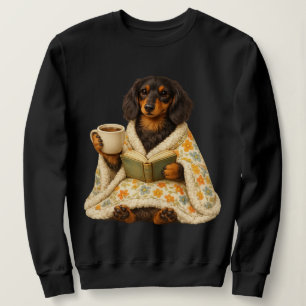 Camiseta Cachorro Salsicha Amante de Livros Café— Wiener Do