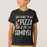 Cachorro Samoyed Pizza Pizza Engraçado Cachorro Mã