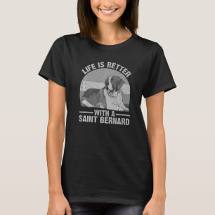 Camiseta Cachorro São Bernardo Fofo Para Homens Mulheres Sã