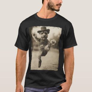 Camiseta Cachorro Schnauzer Cowboy Engraçado