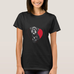 Camiseta Cachorro Schnauzer Dia dos Namorados Coração