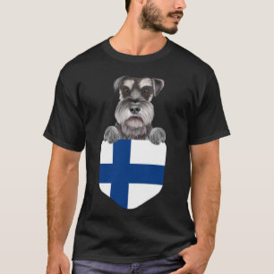 Camiseta Cachorro Schnauzer - Miniatura De Bandeira Da Finl