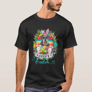Camiseta Cachorro Schnauzer No Cesto De Ovos De Páscoa Feli