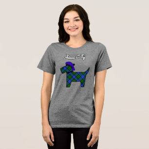 Camiseta Cachorro Scottie Personalizado com Tartan Campbell