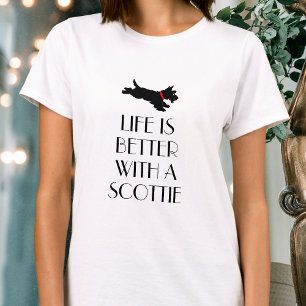 Camiseta Cachorro Scottie Vintage com Texto Personalizado