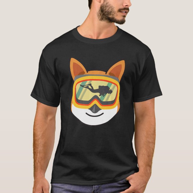 Camiseta Cachorro Scuba Diver Cachorro Scuba Com Óculos (Frente)