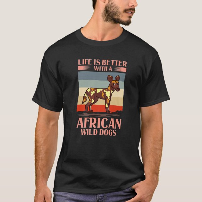 Camiseta Cachorro Selvagem Africano Presente Cachorro Pinta (Frente)