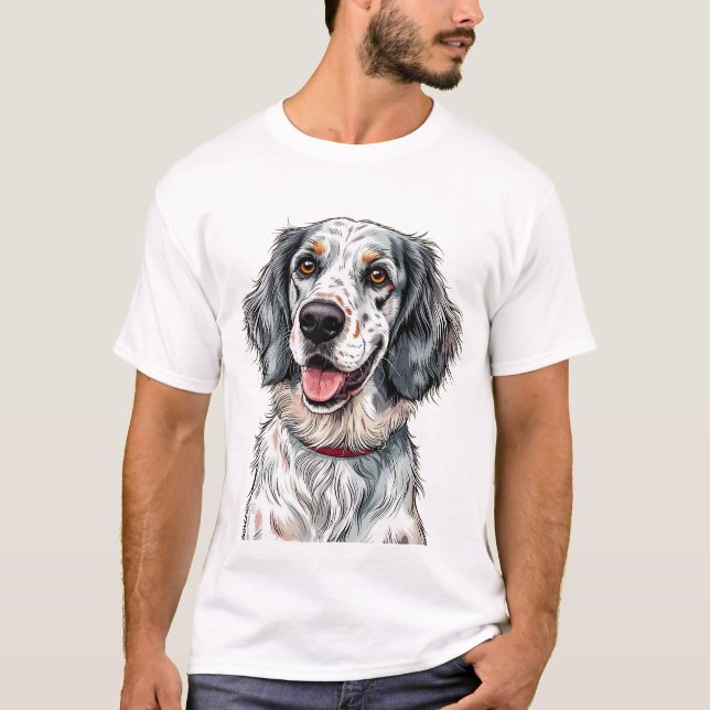 Camiseta Cachorro Setter Inglês Alegre (Frente)