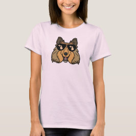 Camiseta Cachorro Shetland Usando Óculos de Sol de Michigan