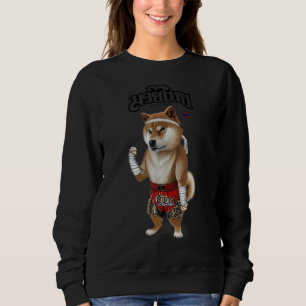 Camiseta Cachorro Shiba Como Campeão de Boxim Tailandês De