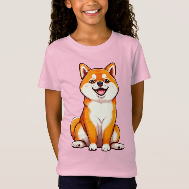 Camiseta Cachorro Shiba Inu alegre (Frente)