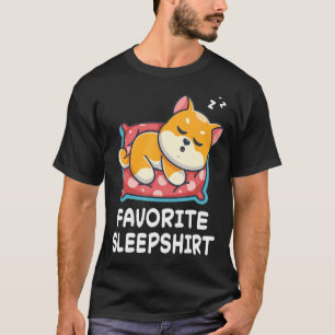 Camiseta Cachorro Shiba Inu Cães Dormindo Noite de Pajama