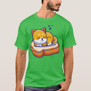 Camiseta Cachorro Shiba Inu Cujo Cachorro Dorme Em Cartoon