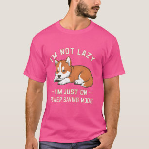 Camiseta Cachorro Shiba Inu Eu não sou preguiçoso Eu estou 