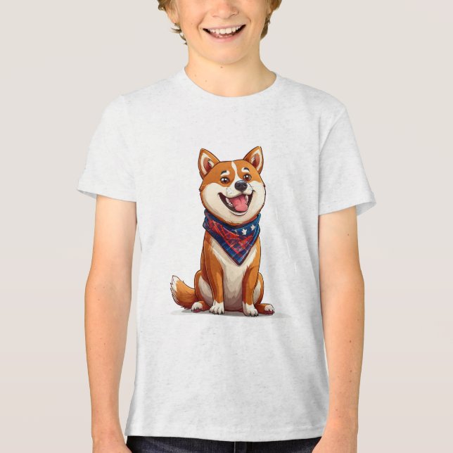 Camiseta Cachorro Shiba Inu Feliz (Frente)