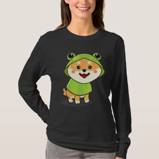 Camiseta Cachorro Shiba Inu Fofo Vestido de Sapo Cachorro c