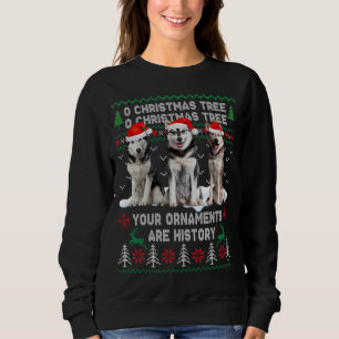 Camiseta Cachorro Siberiano Bonito - Árvore De Natal Ugly X