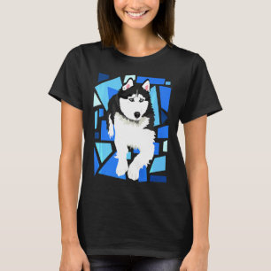 Camiseta Cachorro Siberiano Husky Com Olhos Azuis
