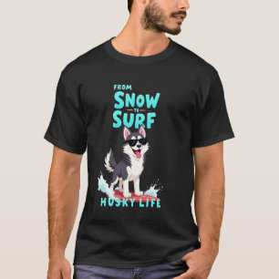 Camiseta Cachorro Siberiano Husky Legal Surfando