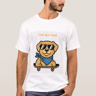 Camiseta Cachorro Skatista Golden Retriever de Óculos de So