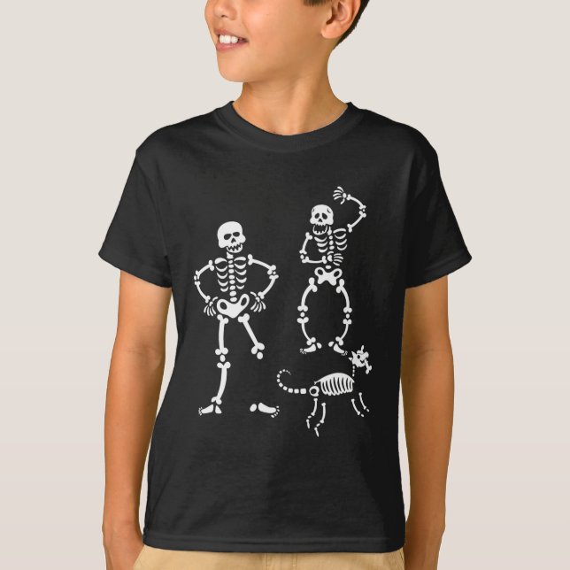 Camiseta Cachorro Skeleton Correndo Festa de Figurino de Ha (Frente)
