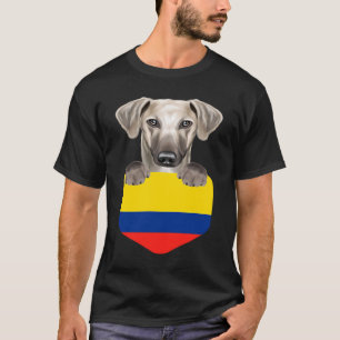 Camiseta Cachorro Sloughi com a Bandeira da Colômbia no Bol