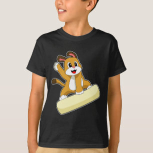 Camiseta Cachorro Snowboard Esportes de Inverno