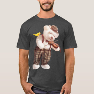 Camiseta Cachorro Sorriso Jogando Violino