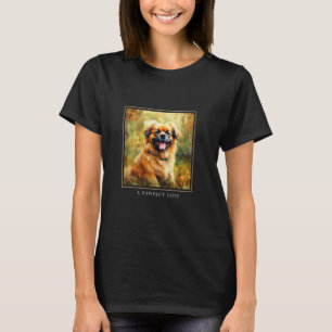 Camiseta Cachorro Spaniel Tibetano Jardim Flores Pintura Pe