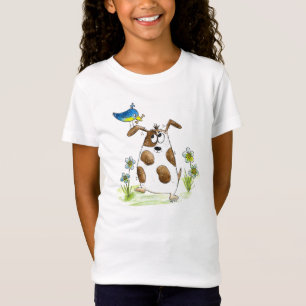 Camiseta Cachorro Spotado com Pássaro