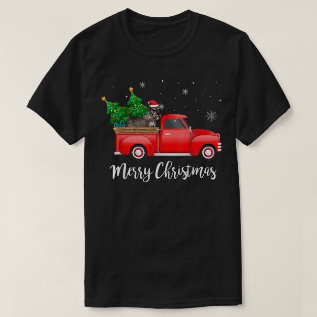 Camiseta Cachorro Standard Schnauzer Andando no Natal de Ca (Frente do Design)