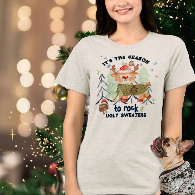 Camiseta Cachorro Suado Feio (Ugly Sweater Cute Deer )