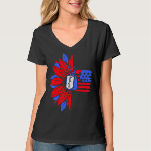 Camiseta Cachorro Sunflower Tag American Flag Feliz 4t