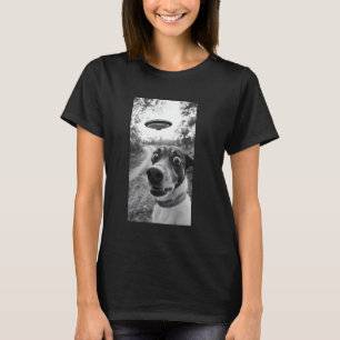 Camiseta Cachorro Surpreso Selfie Com ET OVNI Cachorro Engr