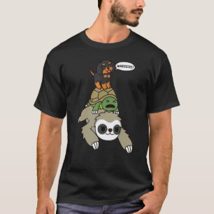 Camiseta Cachorro Teckel Cavalgando Preguiça Tartaruga Cach