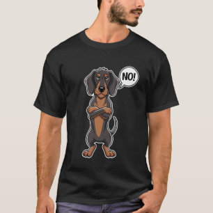 Camiseta Cachorro Teckel NO Dachshund Teimoso de Cabelo Dur
