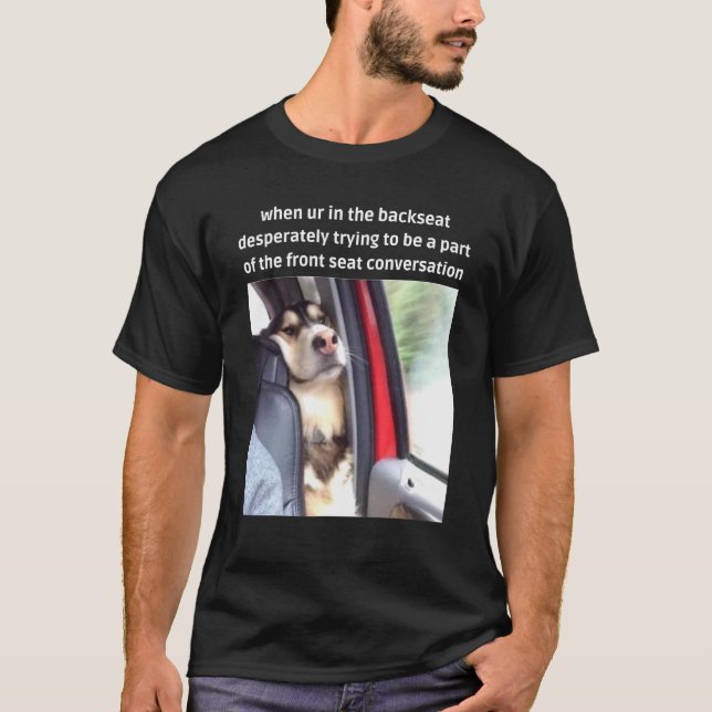 Camiseta Cachorro Tentando Fazer Parte Da Conversi Do Banco (Frente)