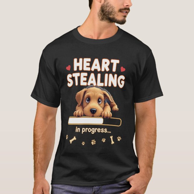 Camiseta Cachorro Terrier Airedale Coração Presente Diverti (Frente)