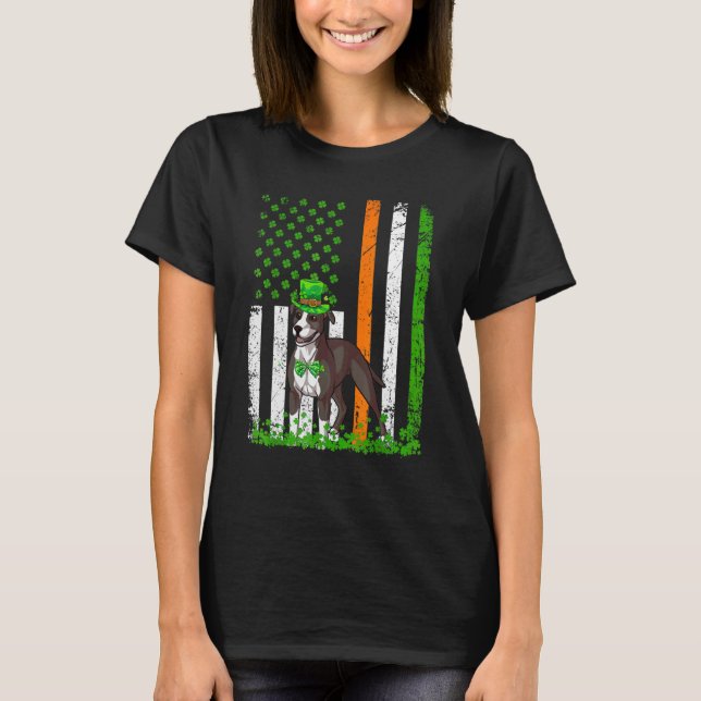 Camiseta Cachorro Terrier Pit Bull Americano engraçado da b (Frente)