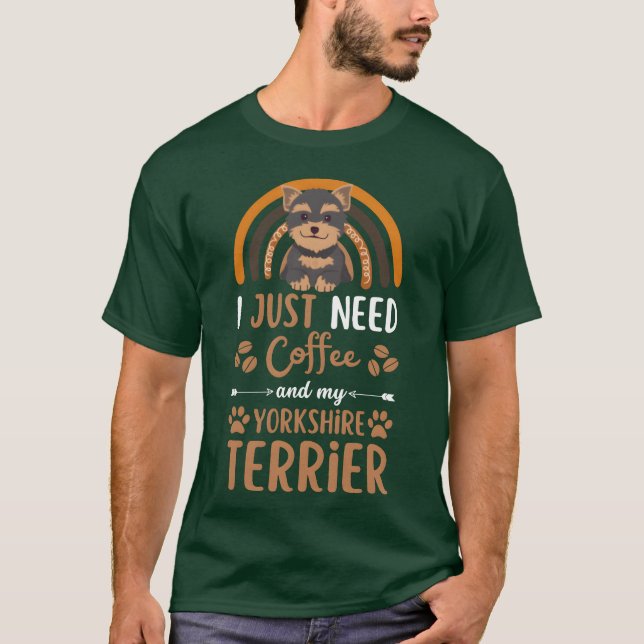 Camiseta Cachorro terrier yorkshire fofo café kawaii frie (Frente)