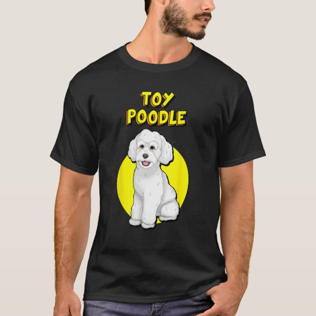 Camiseta Cachorro Toy Poodle Branco Fofo (Frente)